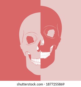 Abstract vector blackground skull face art