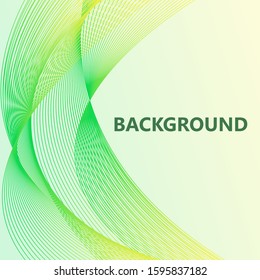 Abstract vector of blend smooth stripe line background in green and yellow wave line for brochure website flyer on smooth wavy design background