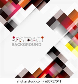 Abstract vector blocks template design background, simple geometric shapes on white, straight lines and rectangles