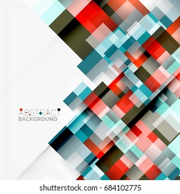 Abstract vector blocks template design background, simple geometric shapes on white, straight lines and rectangles