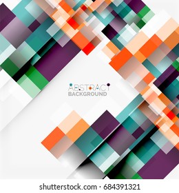 Abstract vector blocks template design background, simple geometric shapes on white, straight lines and rectangles