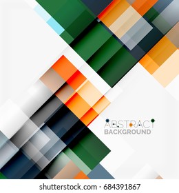 Abstract vector blocks template design background, simple geometric shapes on white, straight lines and rectangles