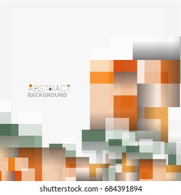 Abstract vector blocks template design background, simple geometric shapes on white, straight lines and rectangles