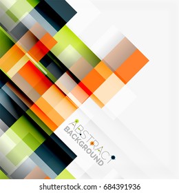 Abstract vector blocks template design background, simple geometric shapes on white, straight lines and rectangles