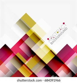 Abstract vector blocks template design background, simple geometric shapes on white, straight lines and rectangles