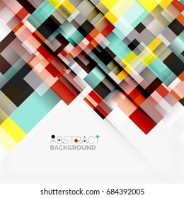 Abstract vector blocks template design background, simple geometric shapes on white, straight lines and rectangles