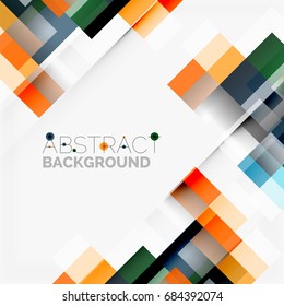 Abstract vector blocks template design background, simple geometric shapes on white, straight lines and rectangles