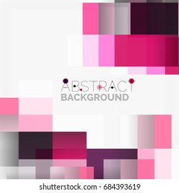 Abstract vector blocks template design background, simple geometric shapes on white, straight lines and rectangles
