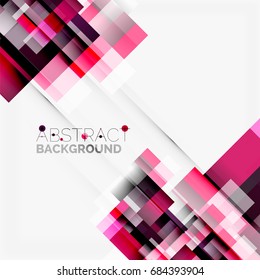 Abstract vector blocks template design background, simple geometric shapes on white, straight lines and rectangles
