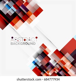 Abstract vector blocks template design background, simple geometric shapes on white, straight lines and rectangles