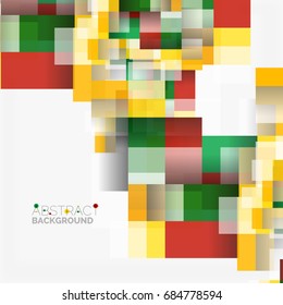 Abstract vector blocks template design background, simple geometric shapes on white, straight lines and rectangles