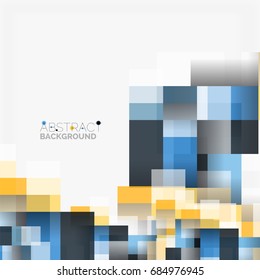 Abstract vector blocks template design background, simple geometric shapes on white, straight lines and rectangles