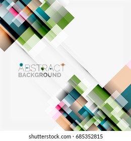 Abstract vector blocks template design background, simple geometric shapes on white, straight lines and rectangles