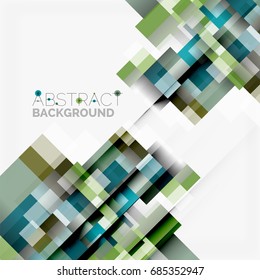 Abstract vector blocks template design background, simple geometric shapes on white, straight lines and rectangles