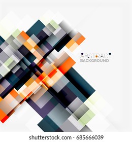 Abstract vector blocks template design background, simple geometric shapes on white, straight lines and rectangles