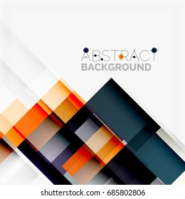 Abstract vector blocks template design background, simple geometric shapes on white, straight lines and rectangles