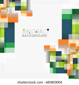 Abstract vector blocks template design background, simple geometric shapes on white, straight lines and rectangles