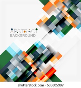 Abstract vector blocks template design background, simple geometric shapes on white, straight lines and rectangles