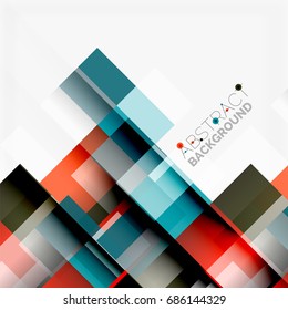 Abstract vector blocks template design background, simple geometric shapes on white, straight lines and rectangles