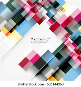 Abstract vector blocks template design background, simple geometric shapes on white, straight lines and rectangles
