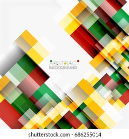 Abstract vector blocks template design background, simple geometric shapes on white, straight lines and rectangles
