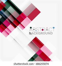 Abstract vector blocks template design background, simple geometric shapes on white, straight lines and rectangles