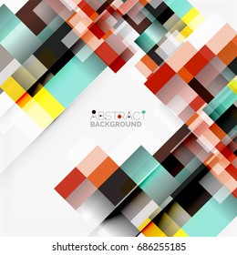 Abstract vector blocks template design background, simple geometric shapes on white, straight lines and rectangles