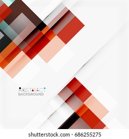 Abstract vector blocks template design background, simple geometric shapes on white, straight lines and rectangles