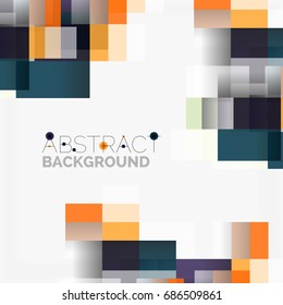 Abstract vector blocks template design background, simple geometric shapes on white, straight lines and rectangles