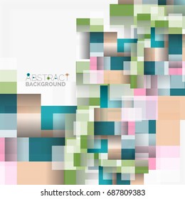 Abstract vector blocks template design background, simple geometric shapes on white, straight lines and rectangles