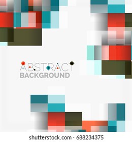 Abstract vector blocks template design background, simple geometric shapes on white, straight lines and rectangles