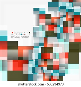 Abstract vector blocks template design background, simple geometric shapes on white, straight lines and rectangles