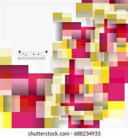 Abstract vector blocks template design background, simple geometric shapes on white, straight lines and rectangles