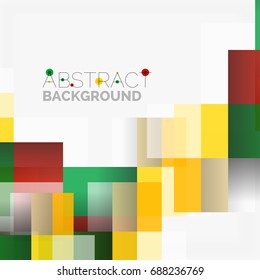 Abstract vector blocks template design background, simple geometric shapes on white, straight lines and rectangles