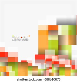 Abstract vector blocks template design background, simple geometric shapes on white, straight lines and rectangles