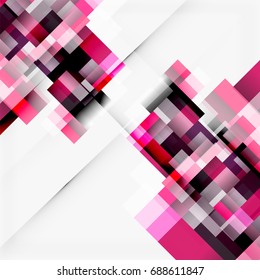 Abstract vector blocks template design background, simple geometric shapes on white, straight lines and rectangles