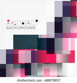 Abstract vector blocks template design background, simple geometric shapes on white, straight lines and rectangles