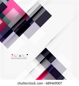 Abstract vector blocks template design background, simple geometric shapes on white, straight lines and rectangles