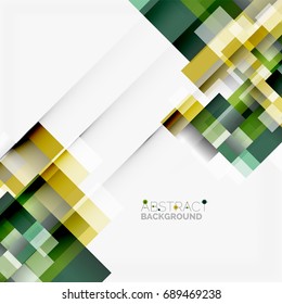 Abstract vector blocks template design background, simple geometric shapes on white, straight lines and rectangles