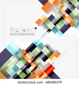 Vetor abstrato blocos modelo plano de fundo de projeto, formas geométricas simples em branco, linhas retas e retângulos