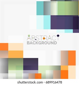 Abstract vector blocks template design background, simple geometric shapes on white, straight lines and rectangles