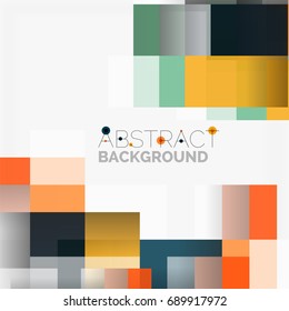 Abstract vector blocks template design background, simple geometric shapes on white, straight lines and rectangles