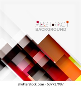 Abstract vector blocks template design background, simple geometric shapes on white, straight lines and rectangles