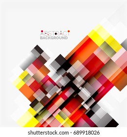 Abstract vector blocks template design background, simple geometric shapes on white, straight lines and rectangles