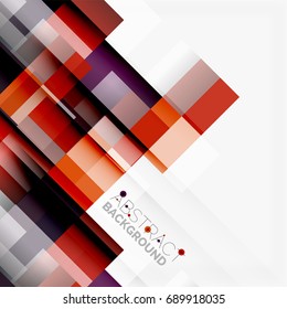 Abstract vector blocks template design background, simple geometric shapes on white, straight lines and rectangles