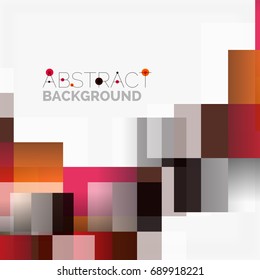 Abstract vector blocks template design background, simple geometric shapes on white, straight lines and rectangles