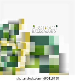 Abstract vector blocks template design background, simple geometric shapes on white, straight lines and rectangles