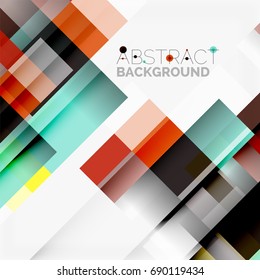 Abstract vector blocks template design background, simple geometric shapes on white, straight lines and rectangles