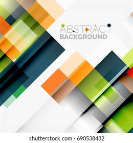 Abstract vector blocks template design background, simple geometric shapes on white, straight lines and rectangles