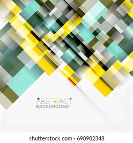 Abstract vector blocks template design background, simple geometric shapes on white, straight lines and rectangles